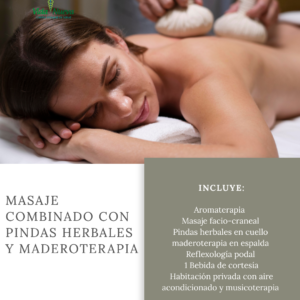 Masaje combinado con pindas herbales y maderoterapia